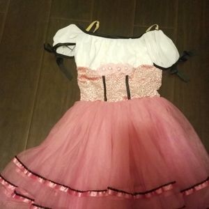 Pink and white  dance dress  for kids